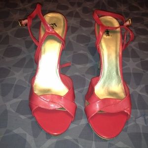 Fioni Cork Heels Red Ankle Strap Sandal Size 13m